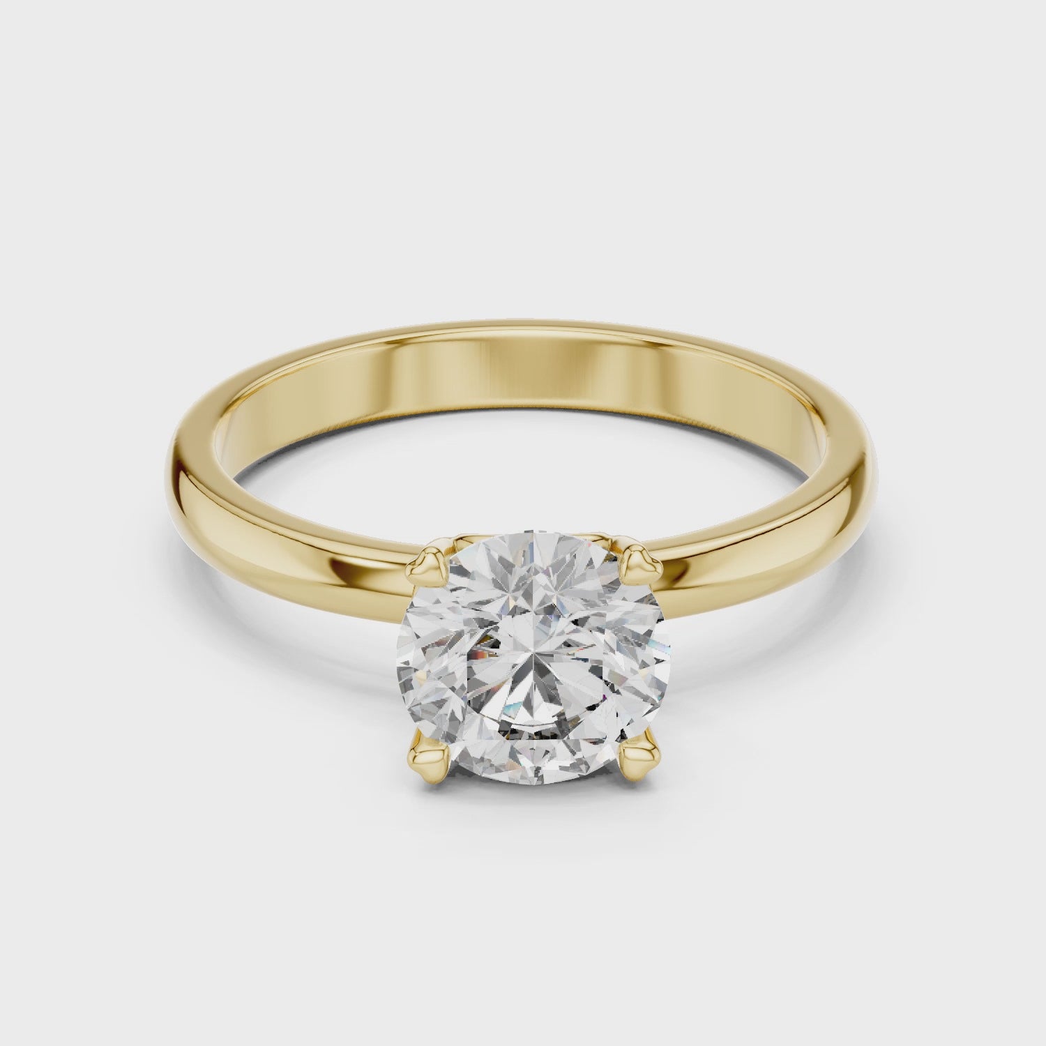 1 Carat Round Cut Solitaire Diamond Engagement Ring