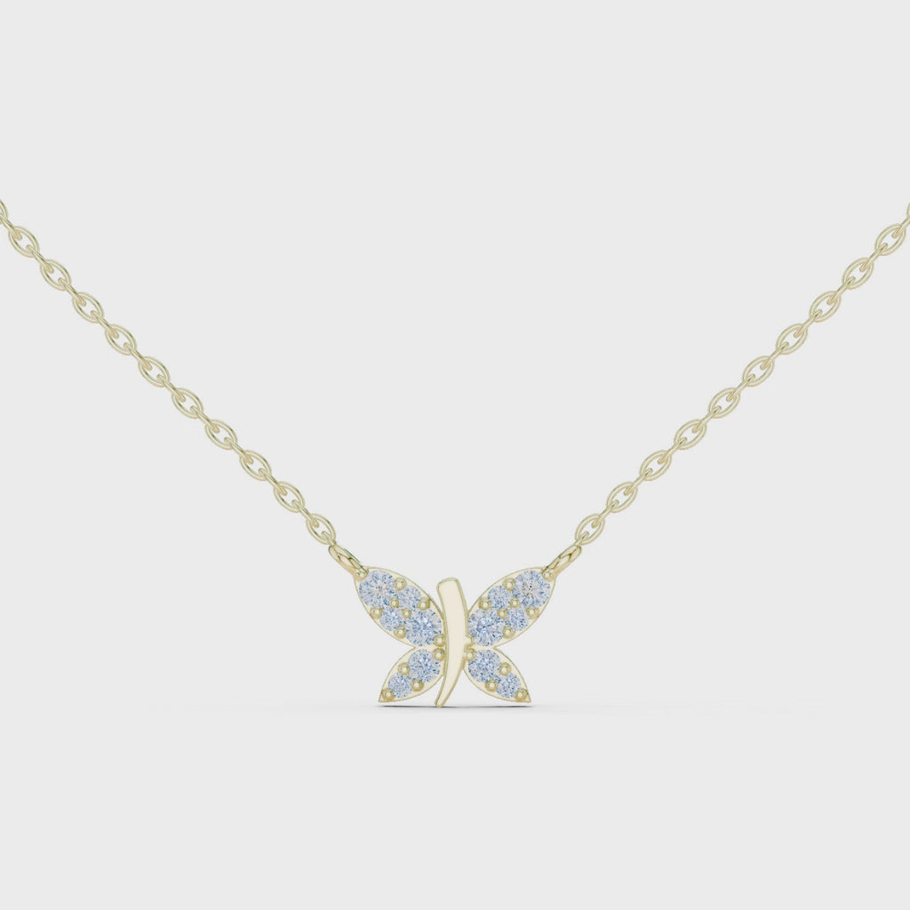 Multiple Round Lab Diamond Butterfly Pendant