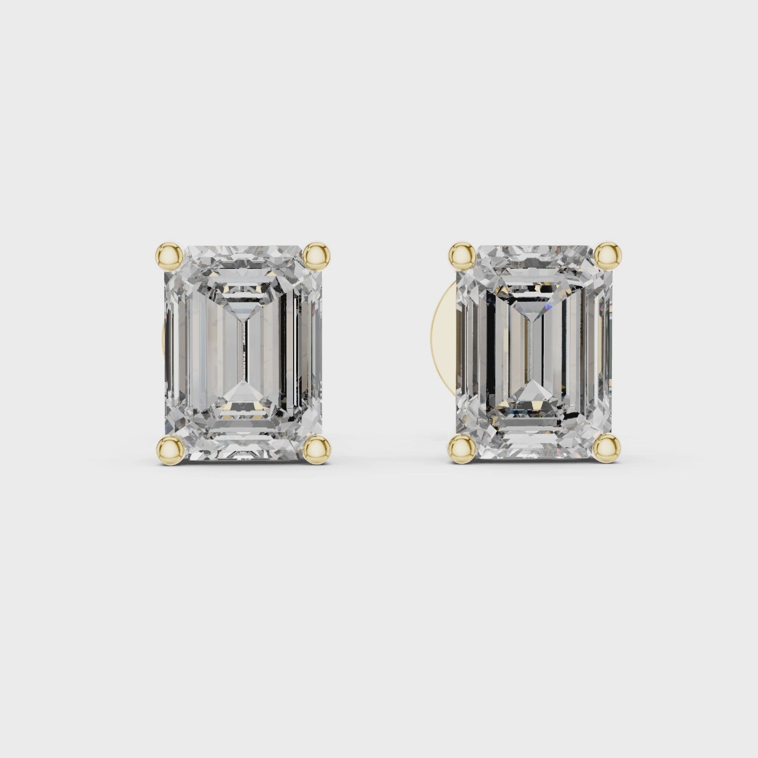 Emerald Cut 2.50 Carat Diamond Stud Earrings