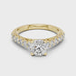 Round Cut Diamond Solitaire Accent Engagement Ring