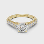 Round Cut Diamond Solitaire Accent Engagement Ring