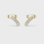 Bar Stud Earrings in Round Cut lab Doiamond