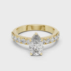 Lab Diamond Hidden Halo Pear Engagement Ring