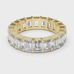 Emerald Cut Lab Diamond Eternity Wedding Band