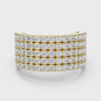 Round Cut Multi Row Diamond Wedding Band