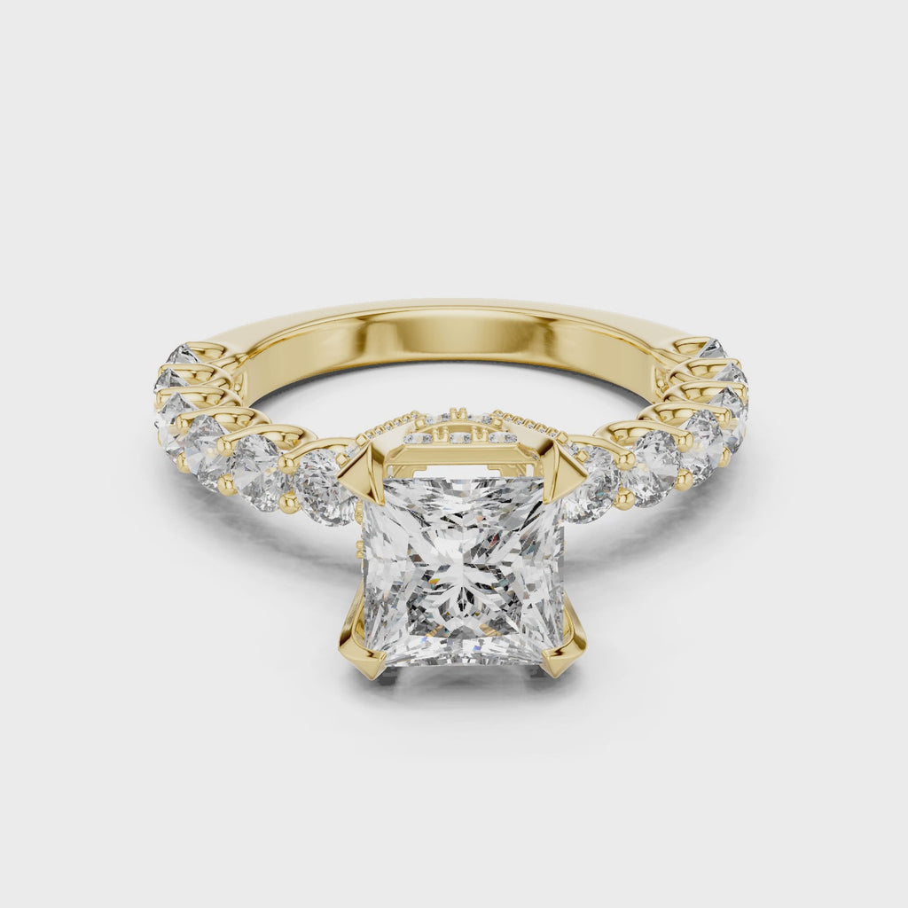 Princess Cut Dazzling Diamond Engagement Ring