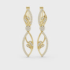 Round Cut Lab Grown Diamond Dangle Earrings