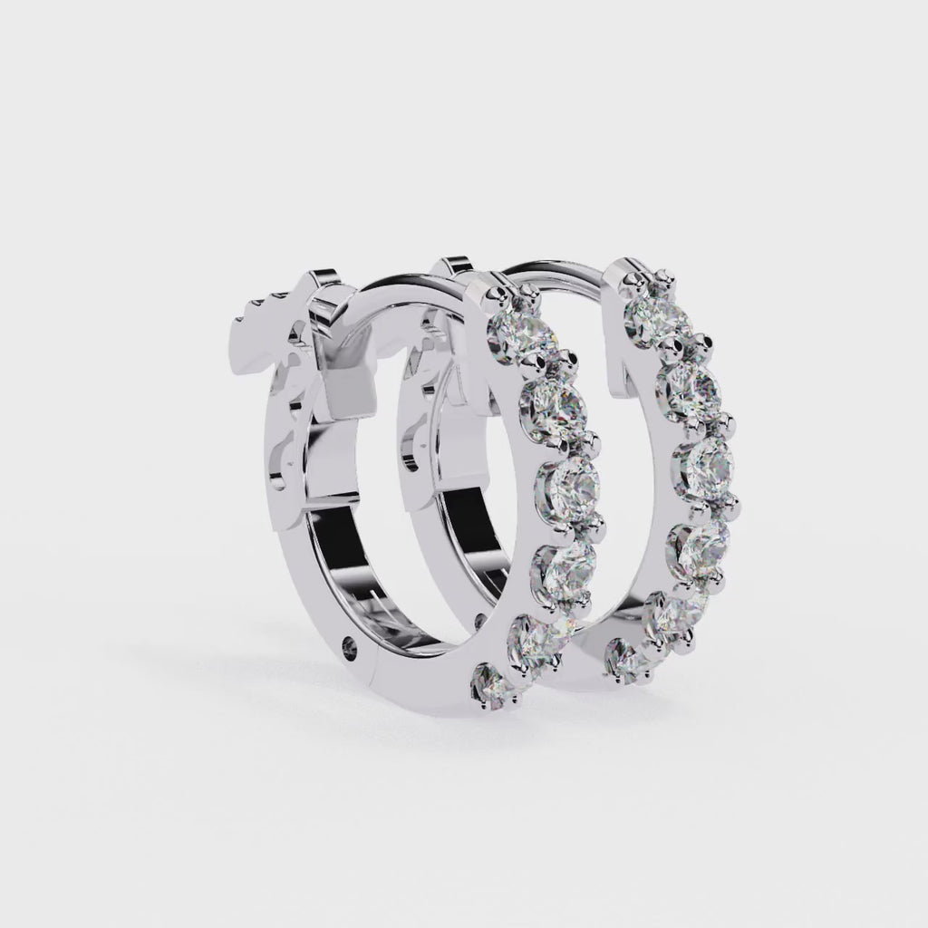 Round Cut Lab Diamond Hoop Earrings