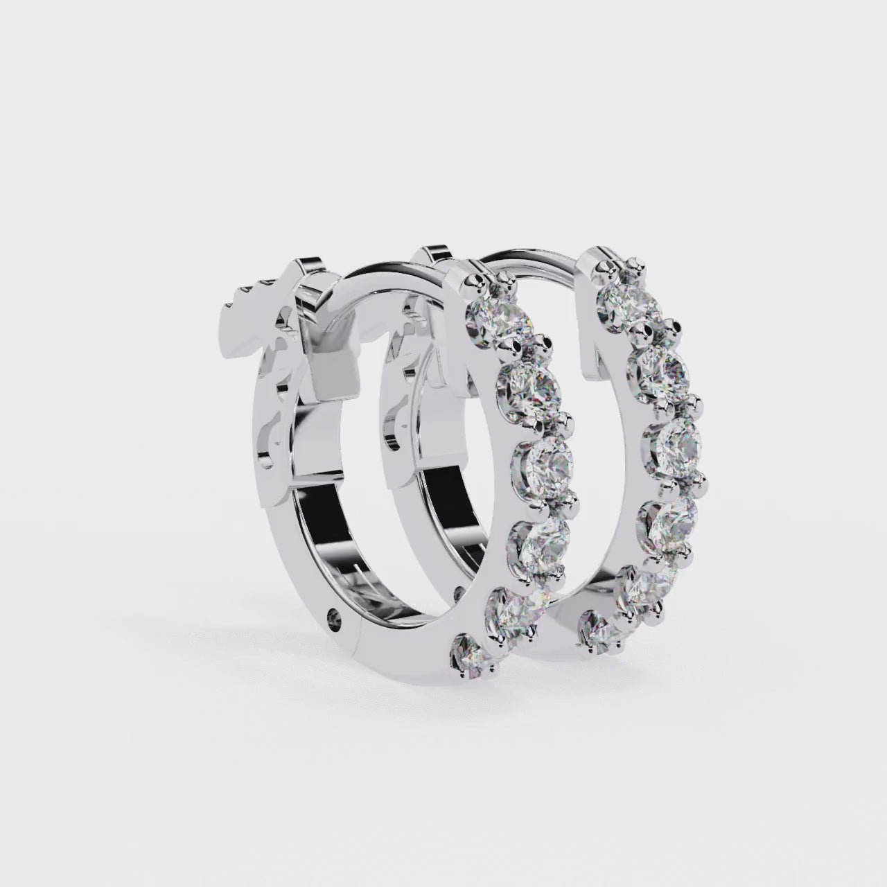 Round Cut Lab Diamond Hoop Earrings