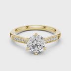Round Diamond Solitaire Ring With Six Prong
