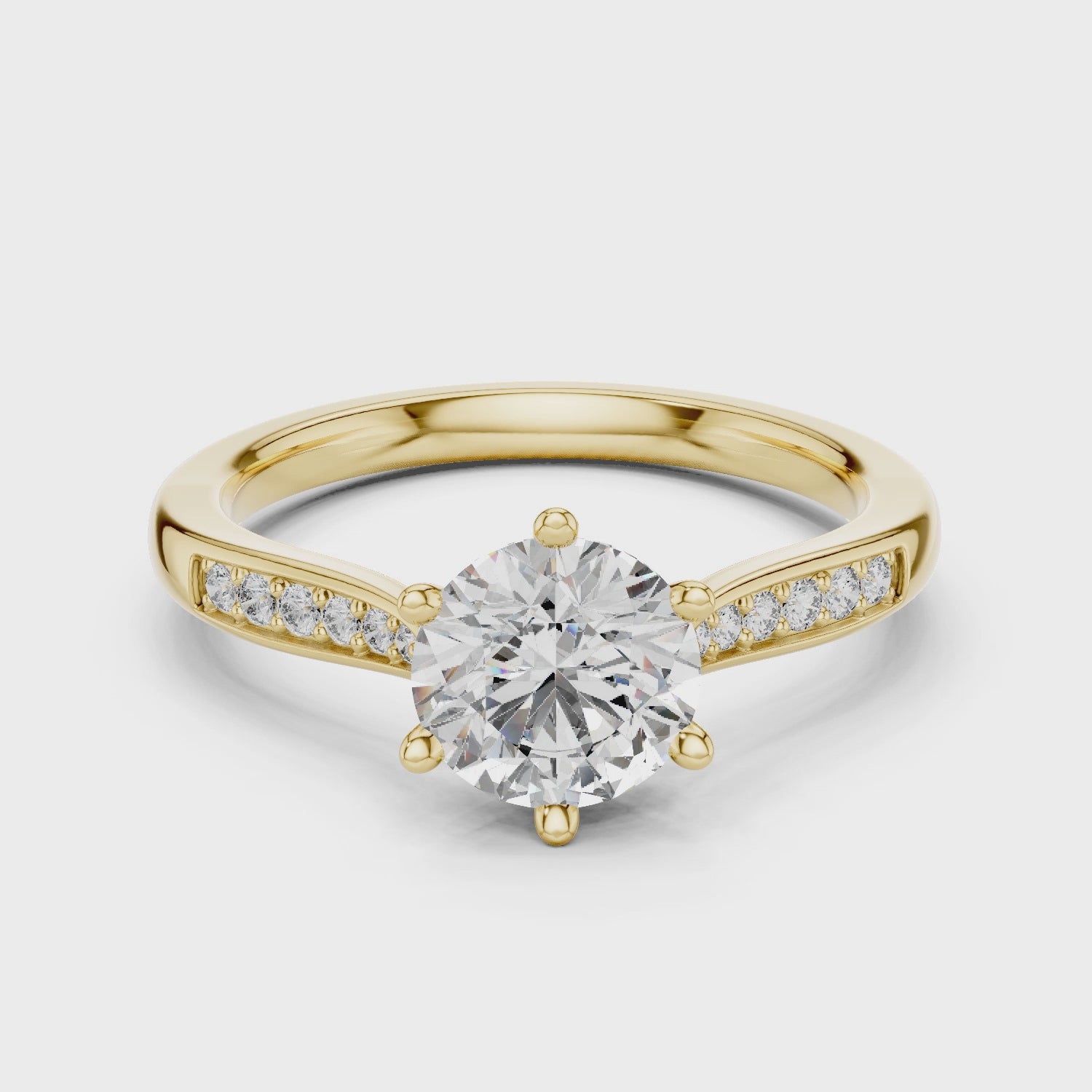 Round Diamond Solitaire Ring With Six Prong